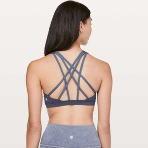 Lululemon Free To Be Serene Bra, Size 10, blue / purple Cadet Blue / Iron Purple